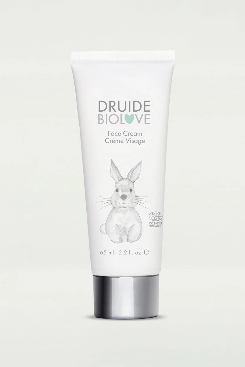 Druide Biolove Organic Baby Face Cream (65ml) dispenser, Ecocert certified, for nourishing and protecting newborn baby's delicate skin.