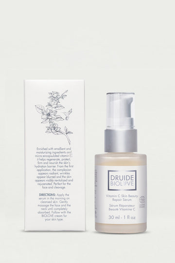 Druide Biolove Organic Vitamin C Serum for sensitive skin bottle with its packaging.
