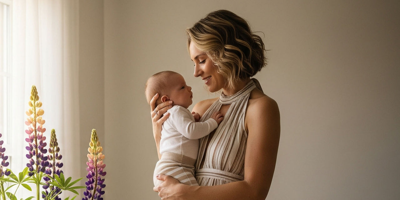 british mum holding baby